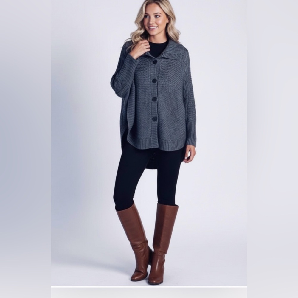 Ugg Maribeth Button Down Charcoal Heather Knit Ca… - image 1